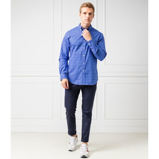 Koszula męska Polo Ralph Lauren niebieska z długim rękawem z kołnierzykiem button down w kratkę 