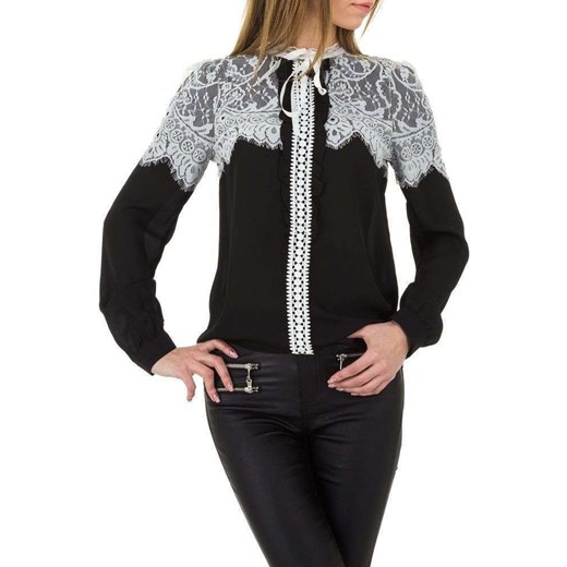Bluzka damska Elegrina ze sznurowanym dekoltem elegancka na jesień 