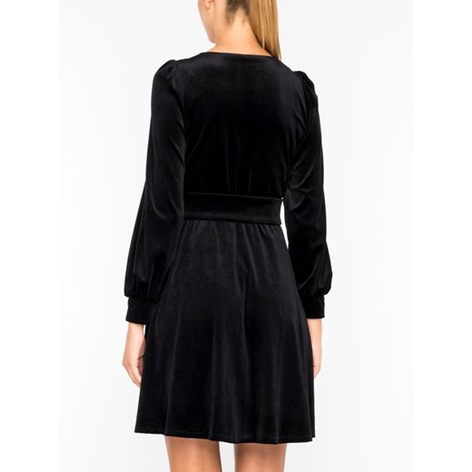 Sukienka czarna Marella mini casual bez wzorów na sylwestra z długim rękawem rozkloszowana 