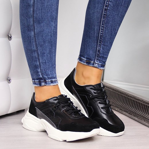 Buty sportowe damskie Vinceza sneakersy na platformie bez wzorów sznurowane młodzieżowe 