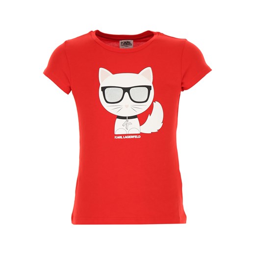 Karl Lagerfeld Koszulka Dziecięca dla Dziewczynek Na Wyprzedaży, czerwony, Bawełna, 2019, 10Y 8Y