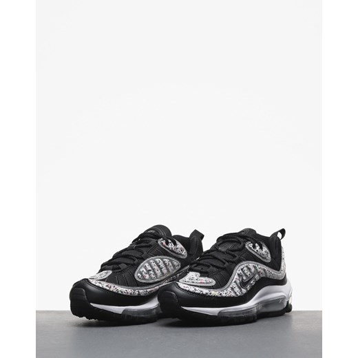 Buty sportowe damskie czarne Nike w zwierzęcy wzór wiosenne na platformie sznurowane 