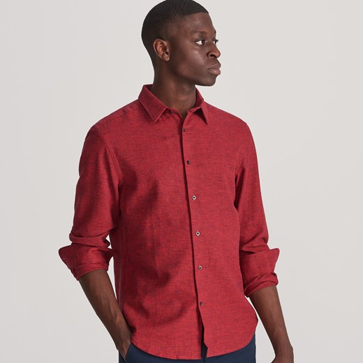 Czerwona koszula męska Reserved bez wzorów 