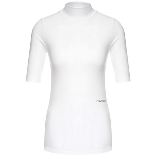 Bluzka damska Calvin Klein na wiosnę biała z krótkim rękawem 