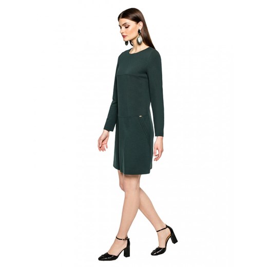 L’af sukienka z aplikacjami  zielona oversize'owa luźna 