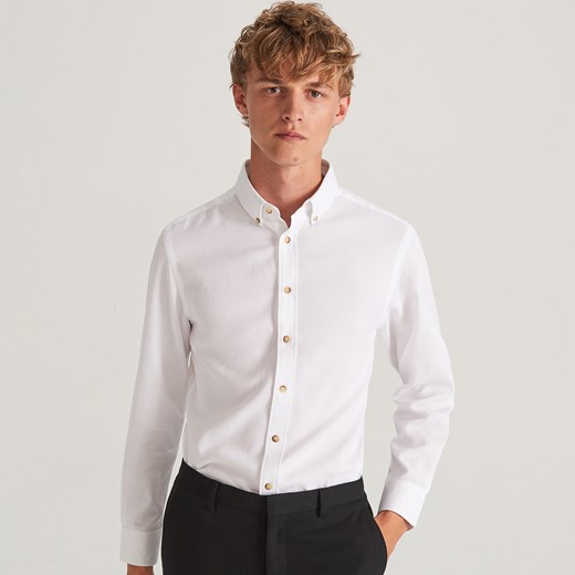 Reserved - Koszula z bawełny organicznej - Biały  Reserved XL 