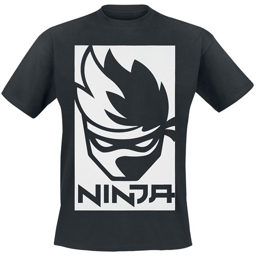 T-shirt męski czarny Ninja z krótkim rękawem 