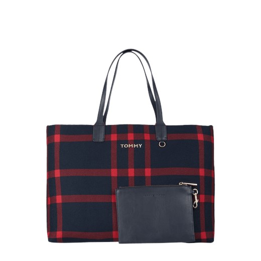 Tommy Hilfiger shopper bag wielokolorowa matowa na ramię duża 