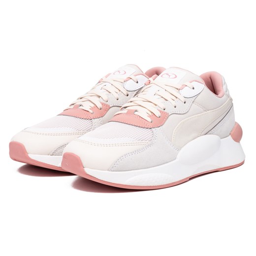 Sneakersy damskie różowe Puma bez wzorów sznurowane na platformie 