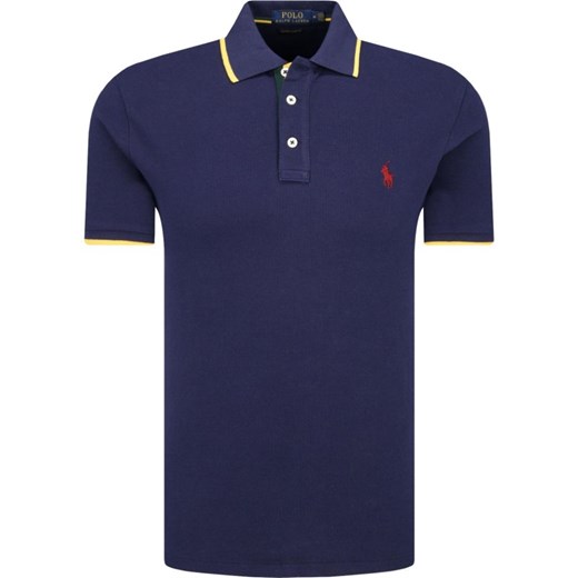 T-shirt męski Polo Ralph Lauren niebieski bez wzorów 