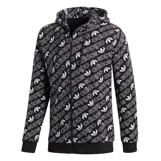Bluza sportowa Adidas bawełniana czarna z napisami na jesień 