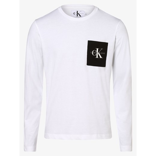 Calvin Klein Jeans - Męska koszulka z długim rękawem, biały Calvin Klein  M vangraaf