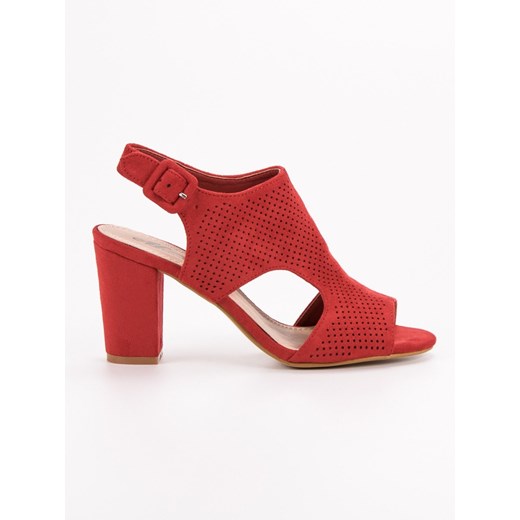 Sandały damskie czerwone eleganckie 