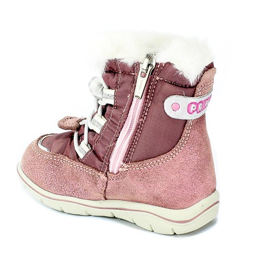 Buty zimowe dziecięce Primigi trzewiki wiązane różowe gore-tex 