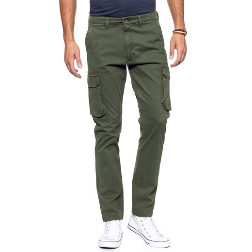 Zielone spodnie męskie Wrangler gładkie 