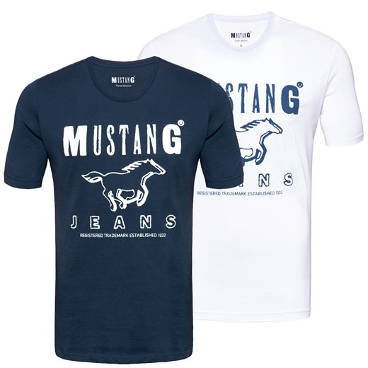T-shirt męski Mustang bawełniany wielokolorowy 