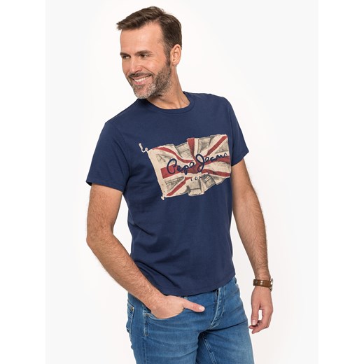 T-shirt męski Pepe Jeans z krótkim rękawem z napisami 