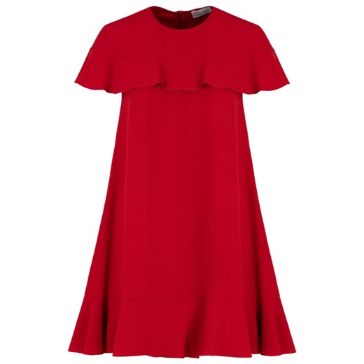 Sukienka Red Valentino rozkloszowana z krótkim rękawem mini z okrągłym dekoltem 