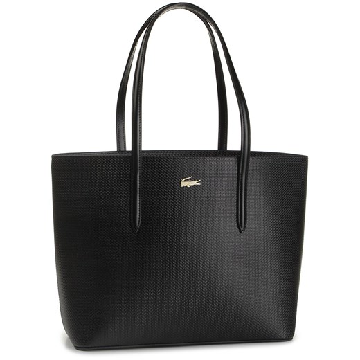 Shopper bag Lacoste czarna 