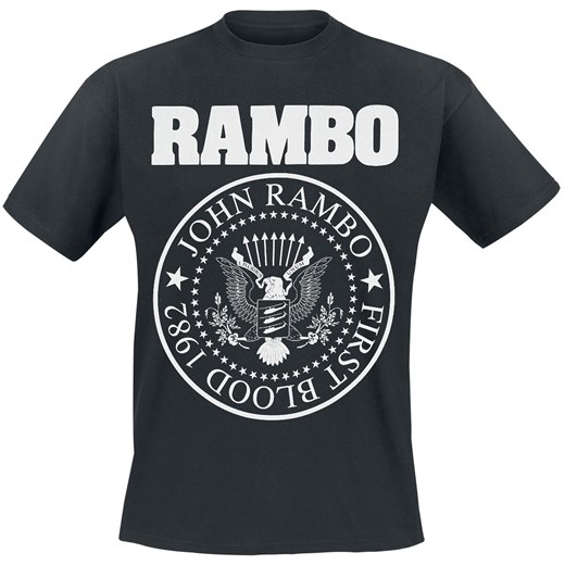 T-shirt męski Rambo z krótkimi rękawami z napisami 