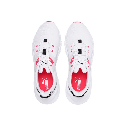 Buty sportowe damskie Puma dla biegaczy białe płaskie w nadruki wiązane 