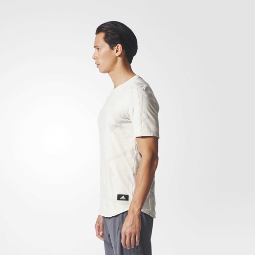 Koszulka sportowa Adidas biała wiosenna bez wzorów 