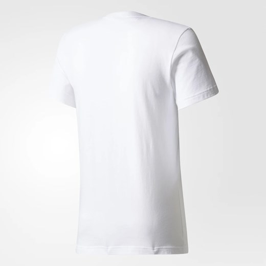 Koszulka sportowa biała Adidas w nadruki bawełniana 