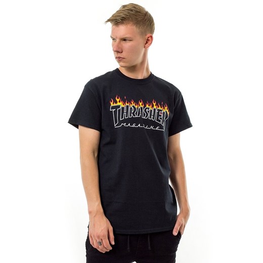 Koszulka męska Thrasher t-shirt Scorched Outline black N Thrasher  L matshop.pl