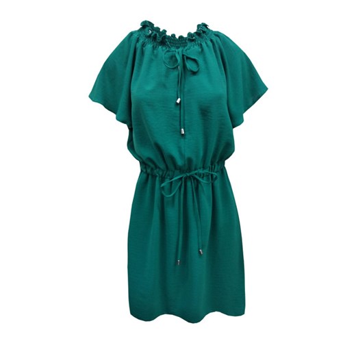 Sukienka Trynite luźna oversize zielona z krótkim rękawem 