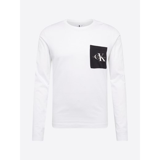 T-shirt męski Calvin Klein z napisami z długim rękawem 
