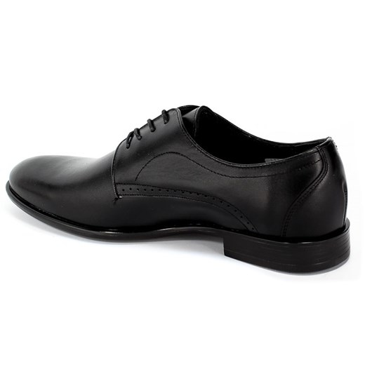 Buty eleganckie męskie czarne Euro Moda sznurowane 