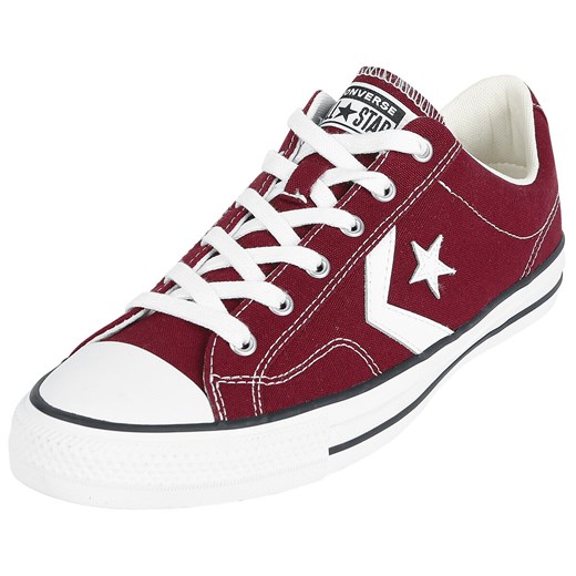 Trampki damskie czerwone Converse wiązane płaskie bez wzorów 