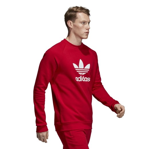 Bluza męska czerwona Adidas sportowa bawełniana 