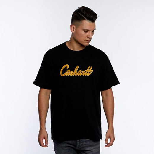 T-shirt męski Carhartt Wip czarny z napisem z krótkim rękawem 