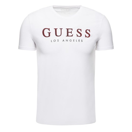 Biały t-shirt męski Guess z krótkim rękawem 