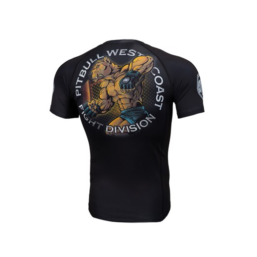 Koszulka sportowa Pit Bull czarna na lato w nadruki 