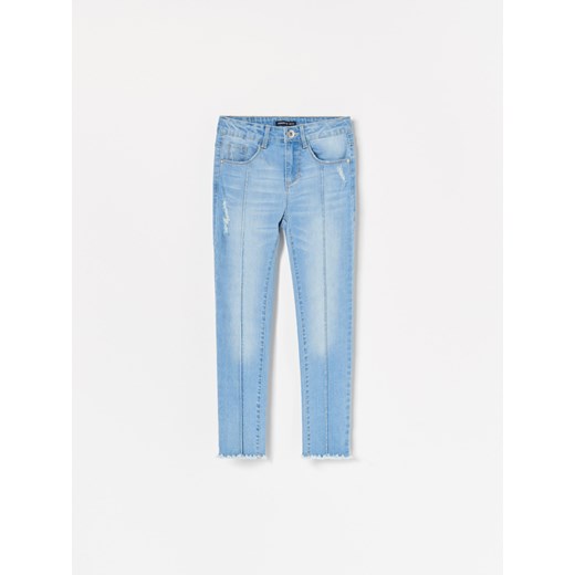 Reserved - Przecierane jeansy slim - Niebieski Reserved  110 