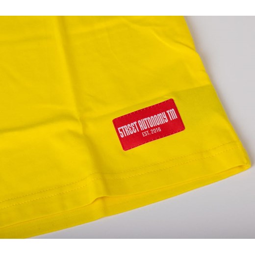 Żółty t-shirt męski Street Autonomy z krótkimi rękawami 