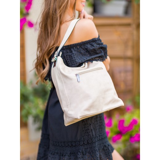 Shopper bag Modanoemi na ramię bez dodatków matowa duża 