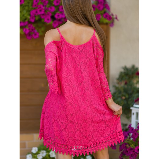 Damska różowa sukienka 5252CR  Modanoemi uniwersalny promocja Escoli 