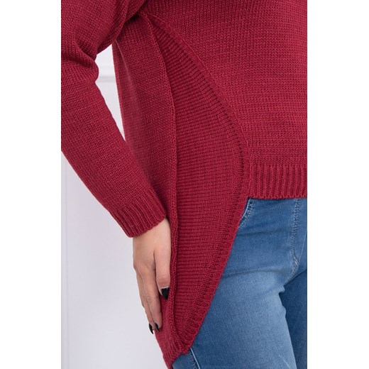 Damski sweter rozkloszowany bordowy S7101BO  Modanoemi uniwersalny okazja Escoli 