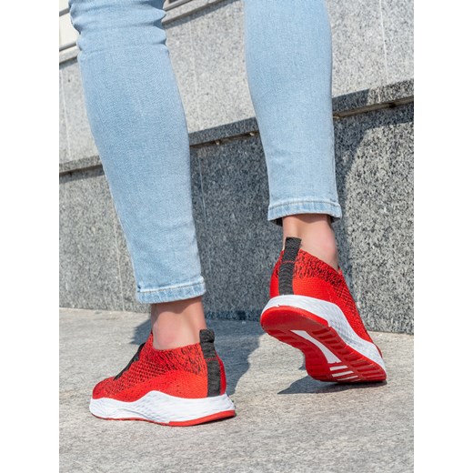 Buty sportowe męskie Escoli czerwone sznurowane 