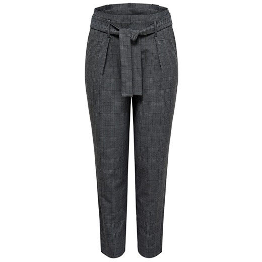 ONLY Damskie spodnie ONLNICOLE SPRAWDŹ SPODNIE PAPERBAG WVN Dark Grey Melange (rozmiar 38), BEZPŁATNY ODBIÓR: WROCŁAW!