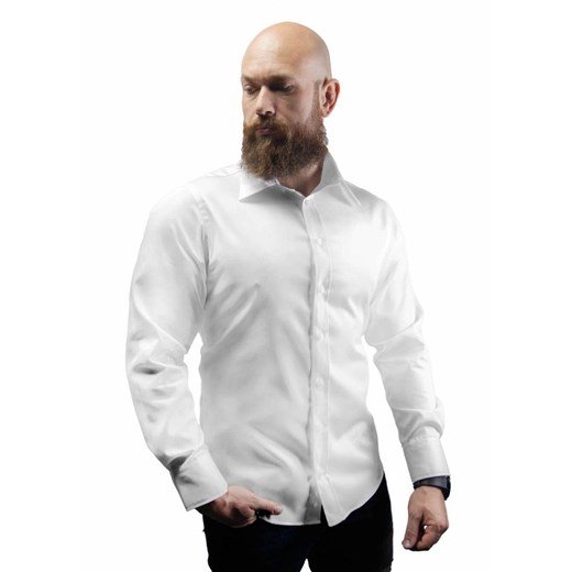 Koszula męska Atleto biała z długim rękawem elegancka 