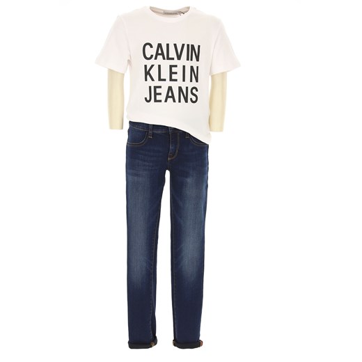 Calvin Klein Koszulka Dziecięca dla Chłopców Na Wyprzedaży, biały, Bawełna, 2019, 12Y 14Y 4Y 6Y