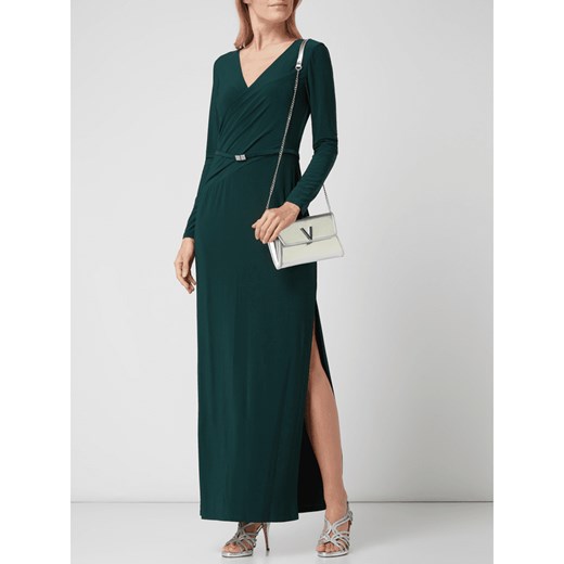 Sukienka Ralph Lauren bez wzorów karnawałowa maxi na bal z długim rękawem 