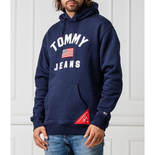 Tommy Jeans bluza męska niebieska z napisami 