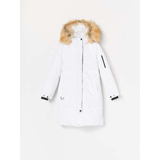 Reserved - Pikowany płaszcz z puchem naturalnym - Biały  Reserved 140 