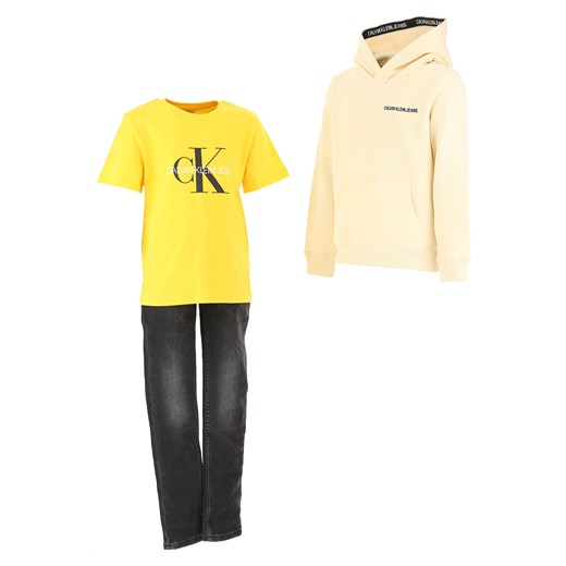 Calvin Klein Koszulka Dziecięca dla Chłopców Na Wyprzedaży, żółty, Bawełna, 2019, 10Y 12Y 14Y 16Y 4Y 6Y 8Y