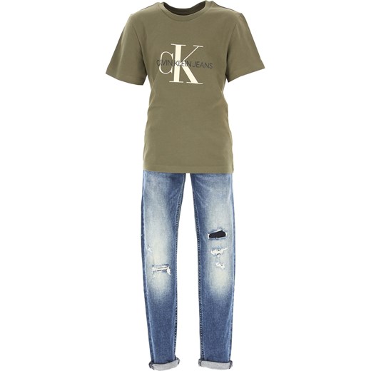 Calvin Klein Koszulka Dziecięca dla Chłopców Na Wyprzedaży, liście winogron, Bawełna, 2019, 10Y 12Y 16Y 4Y 6Y 8Y